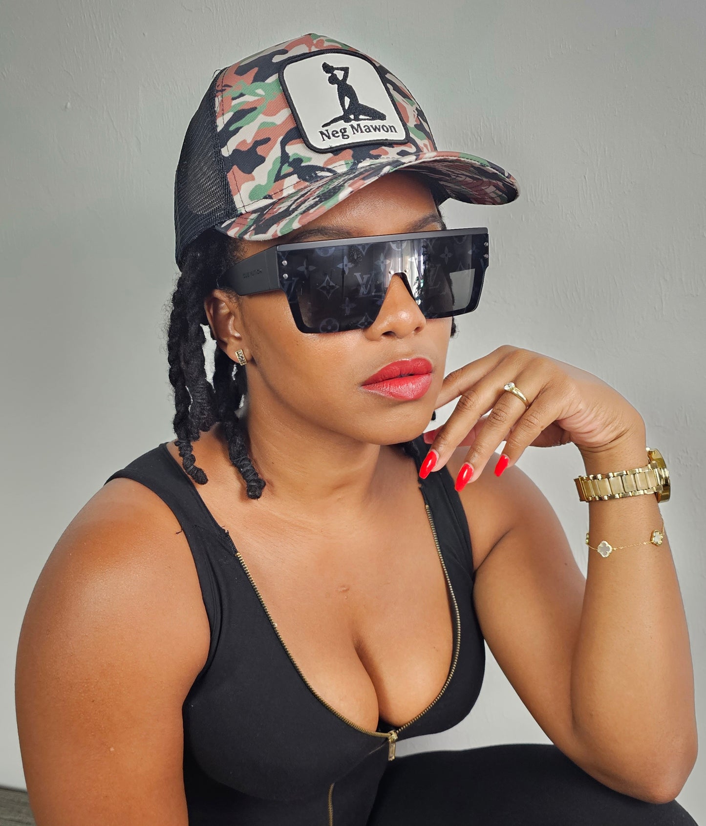 Neg Mawon Adjustable Mesh Snapback Hat