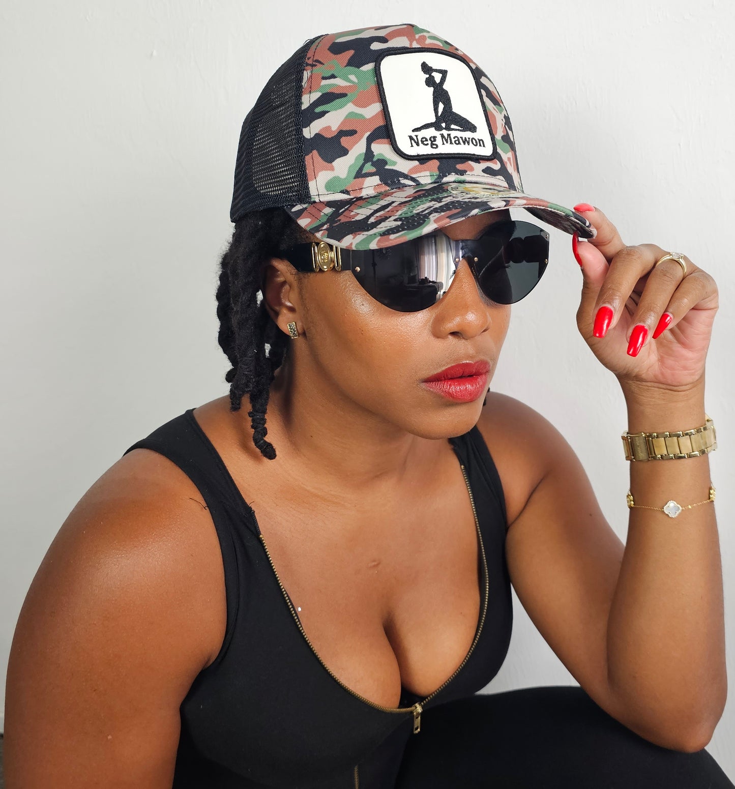 Neg Mawon Adjustable Mesh Snapback Hat