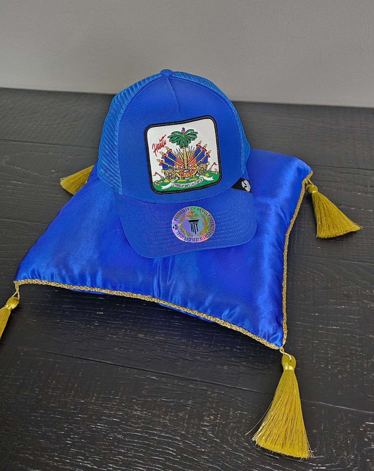 Royal Blue Haitian Crest Adjustable Mesh Snapback Hat