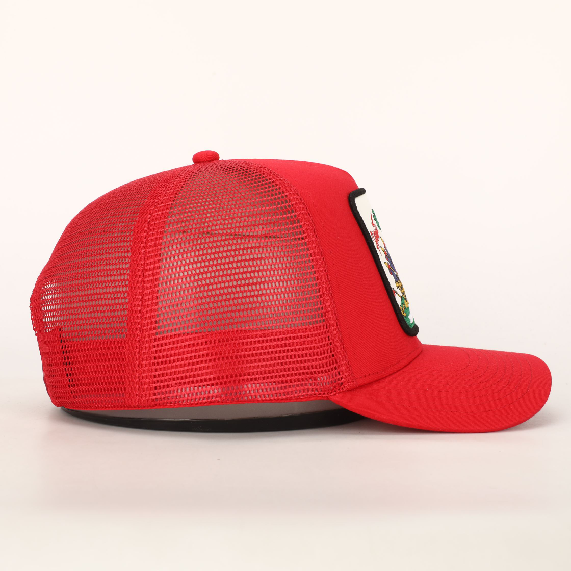 Red Haitian Crest Hat Adjustable Mesh Snapback Hat