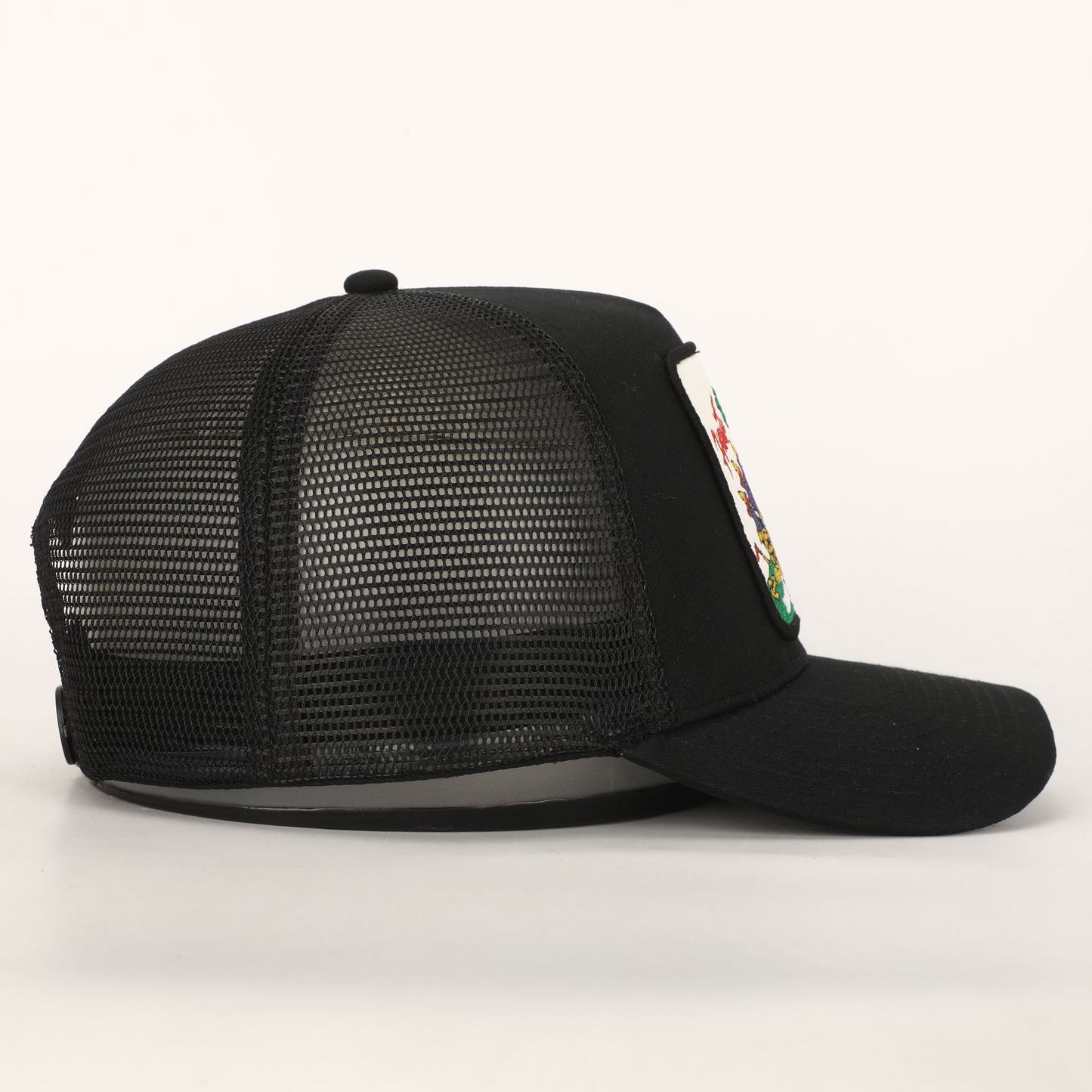 Black Haitian Crest Adjustable Mesh Snapback Hat